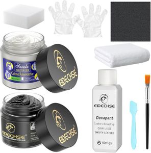Pâte Recolorante Pour Cuir Blanc - 50 Ml - Pour Canapés, Sacs, Sièges Auto - Facile à Appliquer, Durable - 4