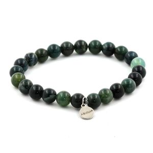 Bracelet Perles En Agate Verte 8 Mm - Fabriqué En France - Neuf Avec étiquettes - Pierre Naturelle