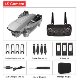 DRONE Argent 4K 3B-Mini Drone E100 avec caméra HD 4K, ph
