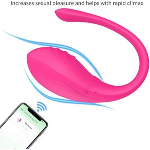 Œuf Vibrant Connecté – Télescopique, Avec Appli, En Silicone Violet – Jeu Pour Couple