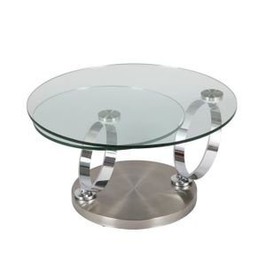 Table Basse Ronde Plateau Verre Achat Vente Pas Cher