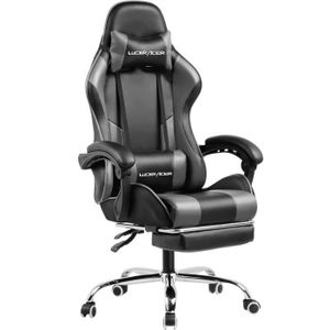 CHAISE DE BUREAU LUCKRACER Chaise Gaming Repose Pieds Coussin Lomba