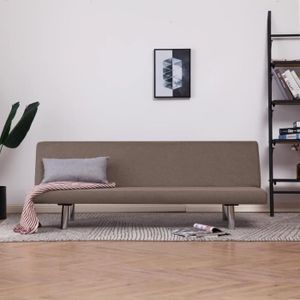CANAPÉ FIXE CHEZ JM® Canapé-lit- Divan- Sofa Convertible Taupe Polyester, 168x76x66 cm|8355