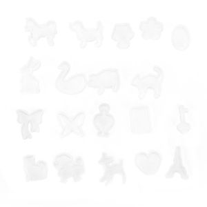 Moule à modeler - Masse Cikonielf moule de pendentif 19 pièces moules en silicone style animal moules de coulée époxydes moules en résine décorative