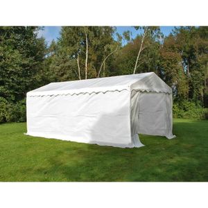 GARAGE Tente de stockage Tente Abri Basic 2-en-1, 4x8m PE, blanc Dancover Tentes de Stockage