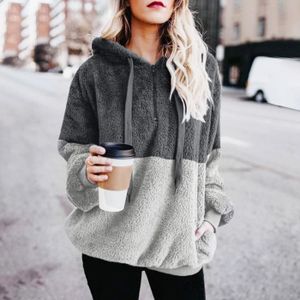 Robe Sweat Femme Capuche Hiver Pulls Sweatshirt Ados Fille Pas Cher Hoodie Loose Pullover Sweat-Shirt Couleur Unie Tops Casual Youngii 