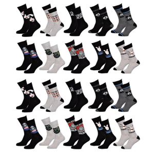 Sockenversandhandel Lot de 5, 10 ou 20 paires de chaussettes de sport 80 %  coton pour homme et femme Blanc Chaussettes confortables Qualité 35-38