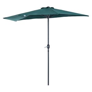 PARASOL Demi parasol balcon aluminium polyester - OUTSUNNY - 269x138x236cm - Vert