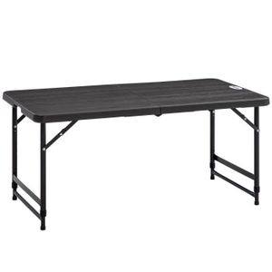 TABLE DE CAMPING Table de jardin pliable régla 118x60x74cm Gris
