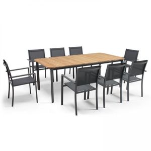 Ensemble table et chaise de jardin Ensemble table de jardin rectangulaire aluminium/t