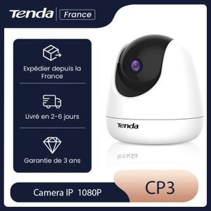 CAMÉRA IP TENDA Camera IP 1080P, Audio Bidirectionnel, Suivi de Mouvement, Vision Nocturne Infrarouge, Caméra de surveillance. CP3