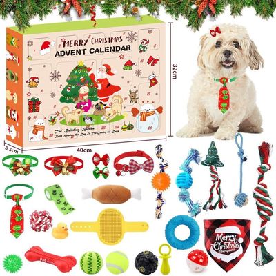 Calendrier De L'Avent Chien Carlin 2025 - 24 Jours, Ornements Acrylique 2D, Décoration Festive Maison
