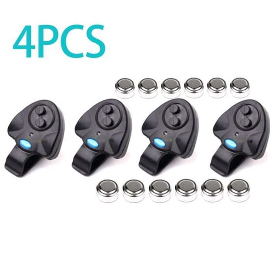 Alarme De Morsure Électronique Pour Pêche - 4 Pièces LED, Clip Sur Canne, Neuf