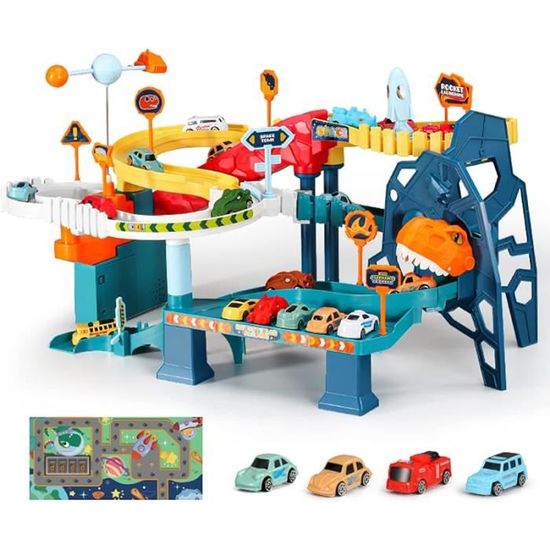 Circuit Voiture Puzzle Pour Enfants – 12 Pièces De Piste + Voiture + Panneaux, Jouet éducatif 3 à 8 Ans