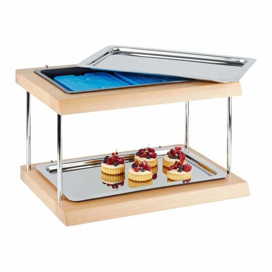 Plateau De Service Réfrigéré Inox - Avec Couvercle 33x27x25cm - Pour Buffets, Fêtes