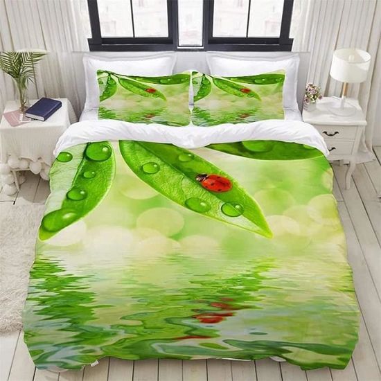 Housse de Couette 220x240 Coccinelle Parure de Lit Imprimée Microfibre — free download