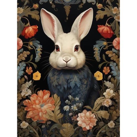 Diamond Painting Balançoire Lapin Chat, 5D Diamant Peinture Enfant Adulte Point De Croix Kit Par