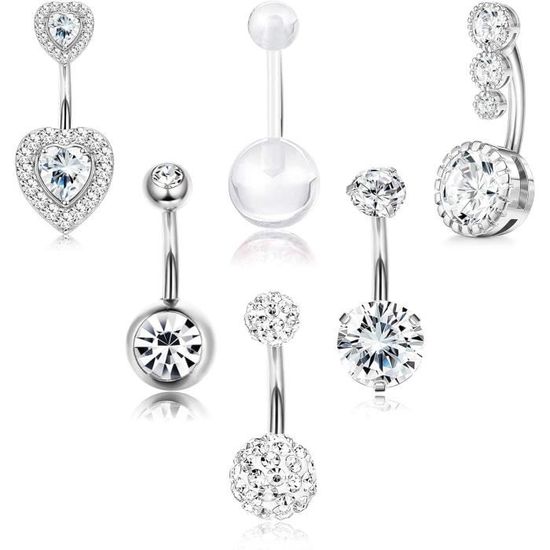 Piercing Nombril Triple CZ Acier Chirurgical 14G - Barbell Banane 10mm Or Rose