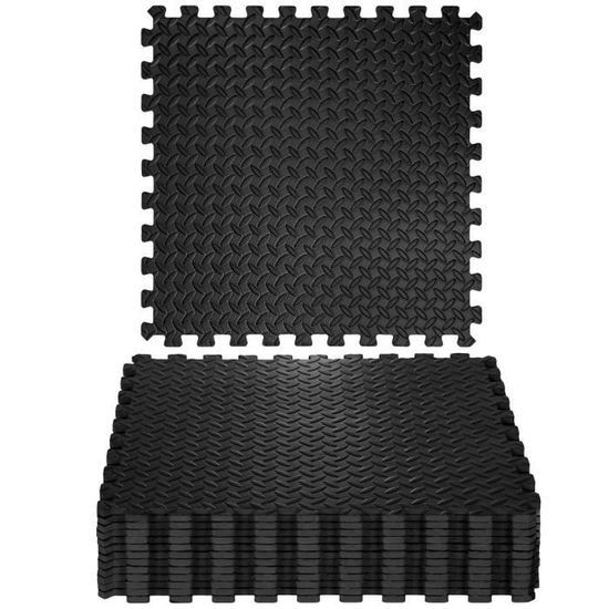 Tapis De Sol En Mousse EVA 2 Cm D'épaisseur - Réversible, 50x50 Cm, Emboîtable, Pour Salle De Sport, Aire De Jeu