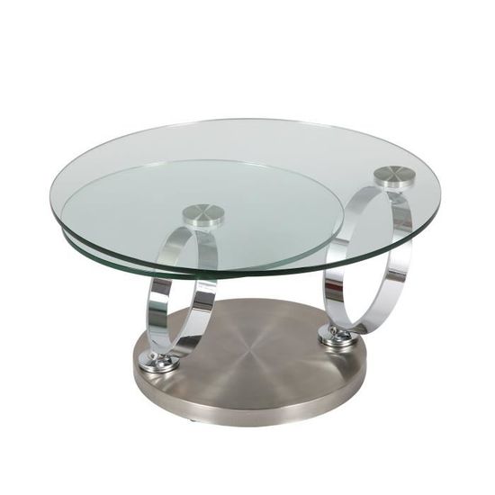 Table basse en verre avec 2 plateaux ronds - KANDINSKY