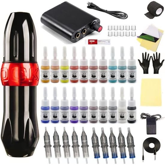 Kit Machine à Tatouer Professionnel - Stylo, Aiguilles, Encre, 5-12V - Neuf, Origine Chine