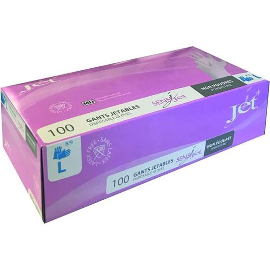 Gants Jetables Nitrile Noirs ACE Guard (100 Paires) - Taille L - Sans Latex, Non Poudrés, EN 374-1, Idéal Pour Tatouage, Nettoyage, Cuisine, Coiffure, Esthétique & Mécanique