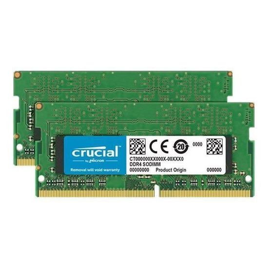 Crucial DDR4 8 Go: 2 x 4 Go SO DIMM 260 broches 2666 MHz - PC4-21300 CL19 1.2 V mémoire sans tampon non ECC