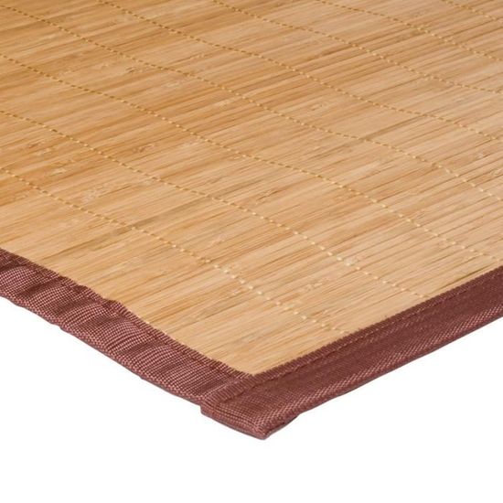 Tapis BALI CHIC (160x230) latte bambou et ganse chocolat - Cdiscount Maison