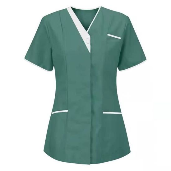 CHEMISE CHEMISETTE Blouse Estheticienne Professionnelle Haut Femme Chic Et Elegant Tenue Infirmiere Chemise Pharmacie Vert fonce Vert fonce Cdiscount Pret a Porter