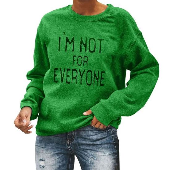 Henagehde Sweat Femme Oversize Automne Hiver - Imprimé Confortable Manches Raglan Col Rond Cosy