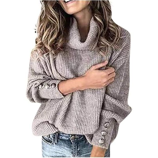Sous Pull Femme - MP61273811 - Col Roulé Tricoté - Chaud et Epais