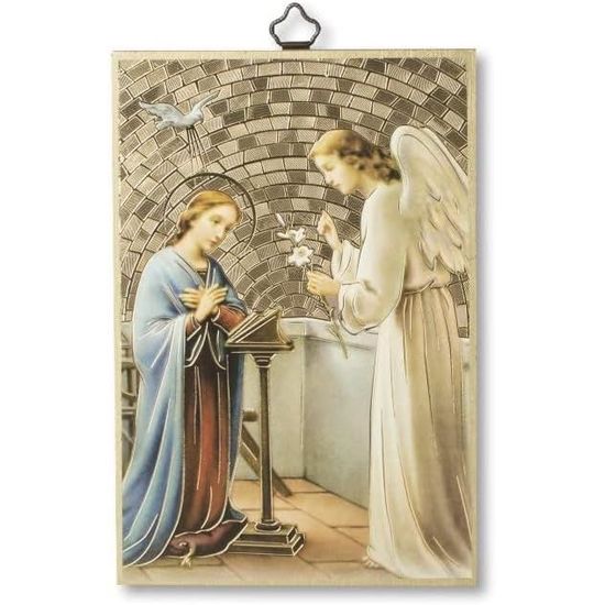 Fratelli Bonella - Set Di 3 Addobbi Natalizi In Legno Di Pioppo, Presepio Con Gesù, Maria E Giuseppe, Decorazioni Artigianali Made In Italy