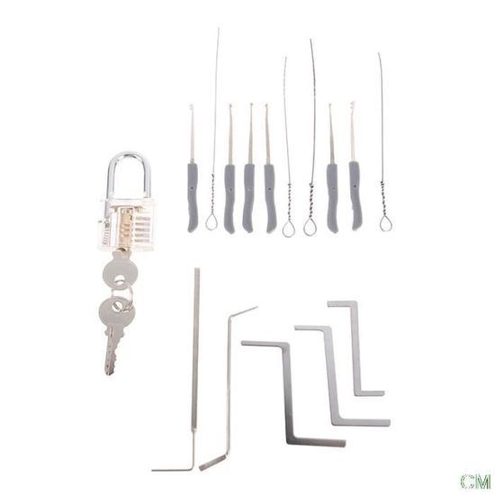 Kit De Crochetage 17 Pièces – Outils D’entraînement Pour Serrurier, Extracteur De Clé, Sans Marque