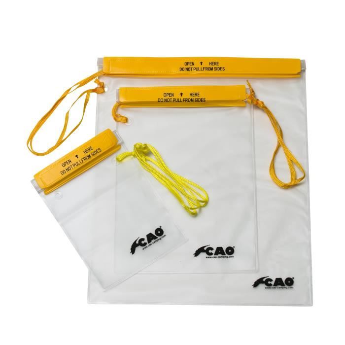 CAO CAMPING Pochette imperméable - Petit modèle - Transparent et jaune