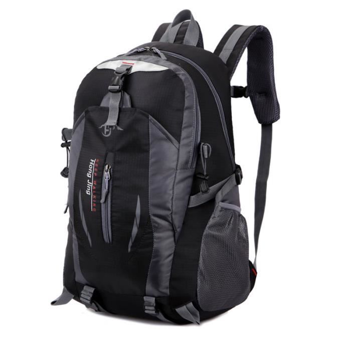 Sac à Dos Randonnée 30L Sport de Plein Air Sac à Dos Montagne pour Escalade Trekking Alpinisme Equitation Randonnée Camping Noir