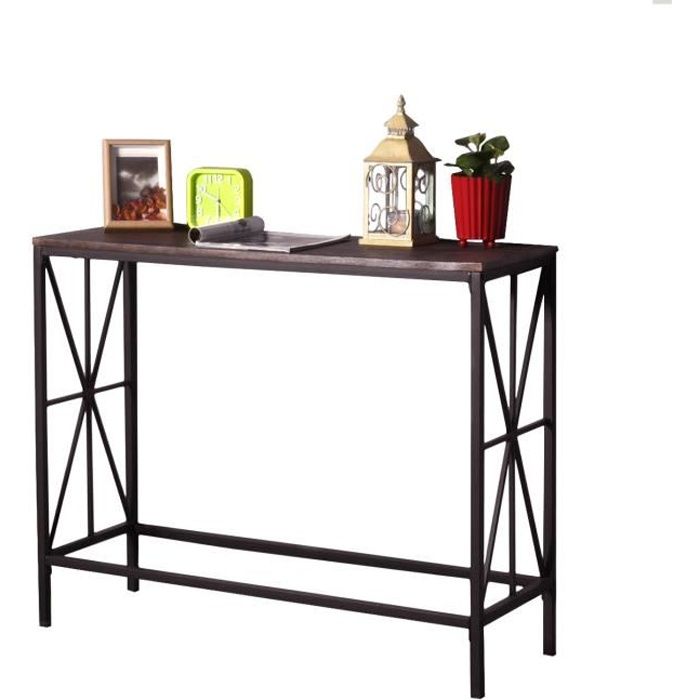 FURNISH1 Table de Console en Bois Table d’Appoint Table d'entrée Table de Salon pour Entrée Salon Chambre Marron Foncé