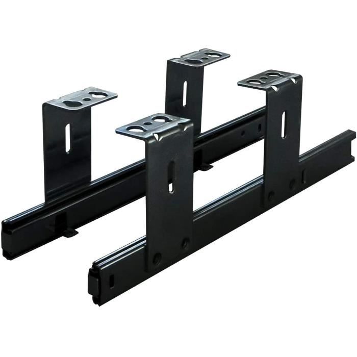 FIX&EASY Coulisses de clavier roulement à billes 300mm glissière noir pour tablettes ou tiroir assemblage sous la table