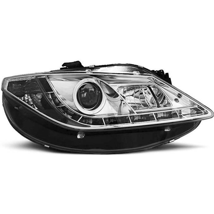 Paire de feux phares Seat Ibiza 6J 08-17 Daylight led chrome (E17)