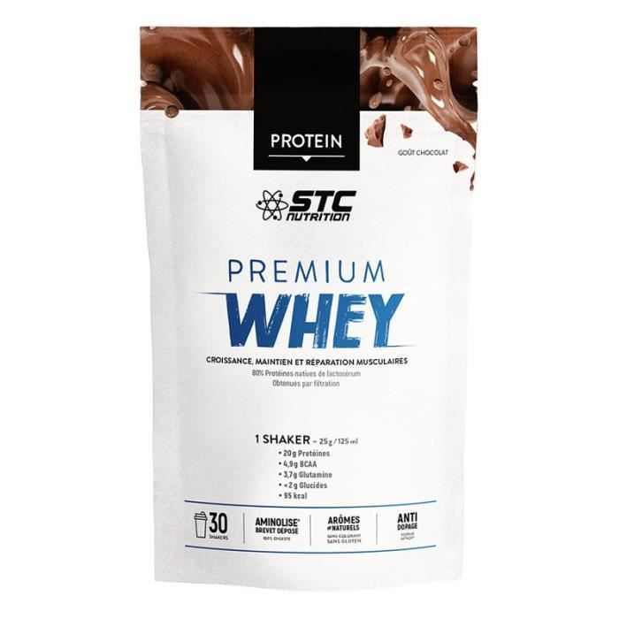 PREMIUM WHEY Goût Chocolat - Protéines en Poudre - Maximise le développement musculaire & récupération- Protege du stress oxydatif