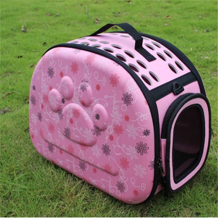 Sac pour animaux de compagnie Sac à dos pour chat Sac pour chien Sac pour animaux de compagnie EVA Sac d'emballage pliant- rose*CD2