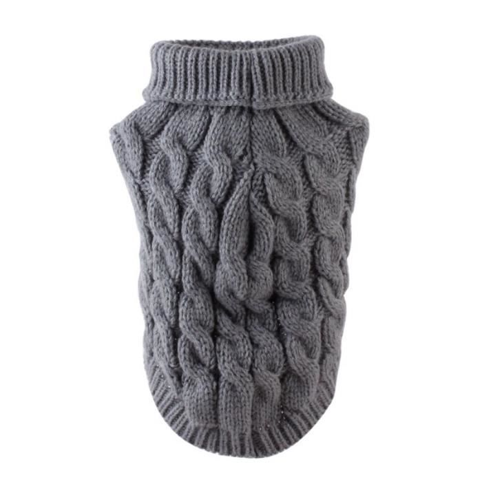 Pull Gilet,Pull tricoté pull hiver chaud chiot vêtements pour animaux de compagnie chien pull chien pull chien pull - Type Gris-M