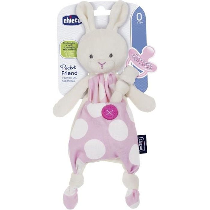 CHICCO Doudou attache-sucette Pocket friend girl