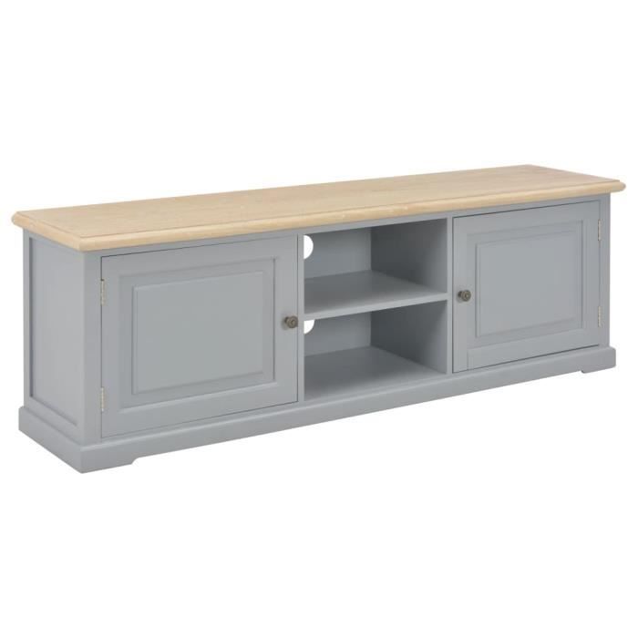MAGIC Meuble TV Gris 120 x 30 x 40 cm Bois ✿1