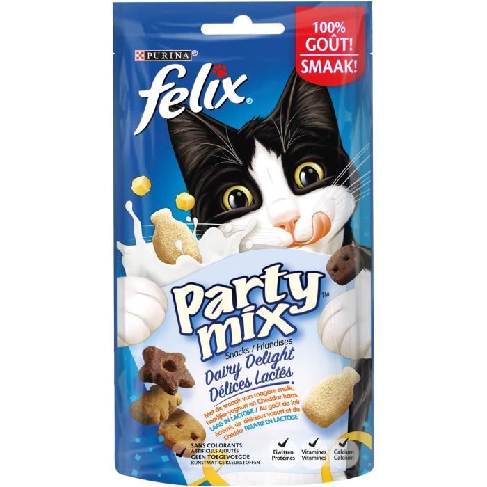 FELIX Party Mix Délices - Friandises Lactés - Pour chat - 60 g