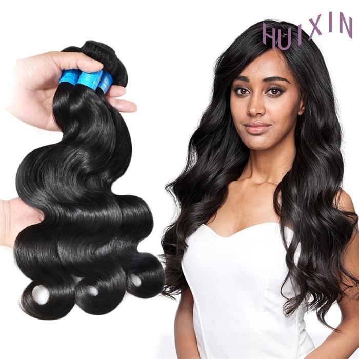 HUIXIN-3 tissage bresilien ondulé 7A cheveux naturels virgin hair 8+10+12pouces 50g-p body wave