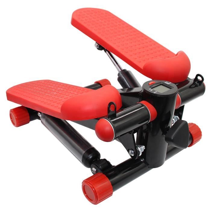 JEOBEST® Mini Stepper avec Extenseurs - Noir/rouge