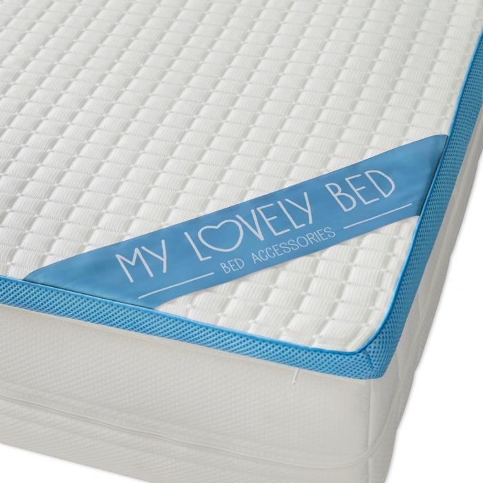 My Lovely Bed - Surmatelas Mémoire de Forme Rafraichissant 140x190/200 cm | Refroidissant : Mousse viscoélastique - Gel Frais