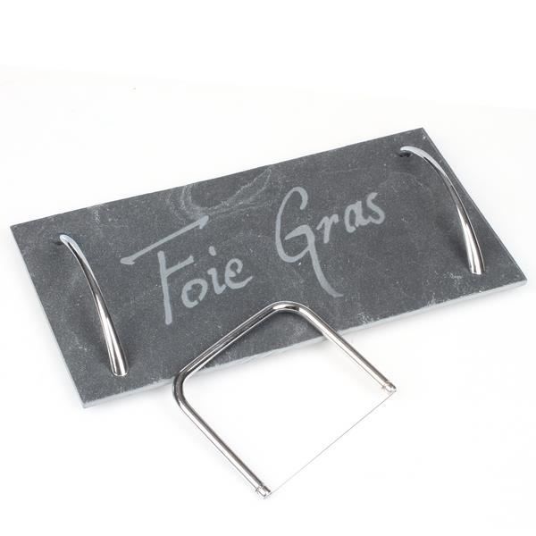 Plateau pour foie gras en ardoise et sa lyre