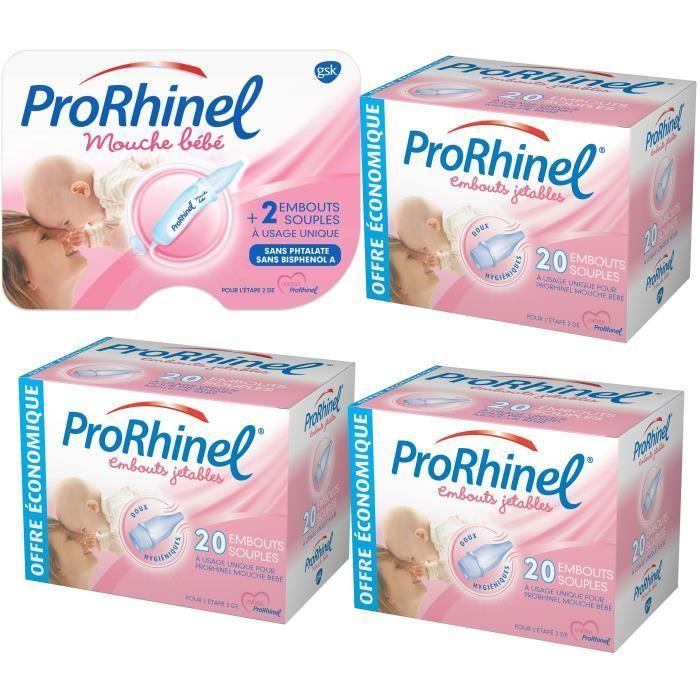 PRORHINEL Pack Fidélité - Mouche bébé + 3 boîtes de 20 embouts