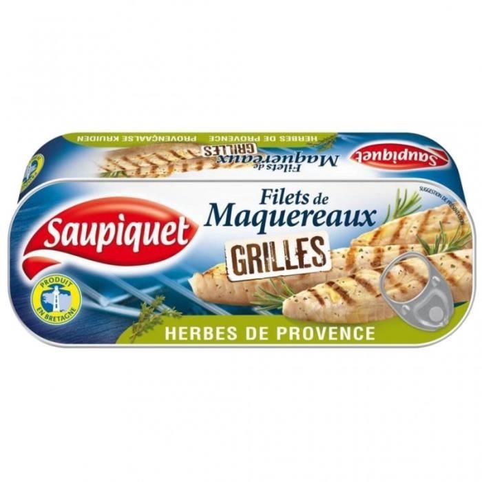 Saupiquet Filets de Maquereaux Grillés aux Herbes de Provence 120g (lot de 5)